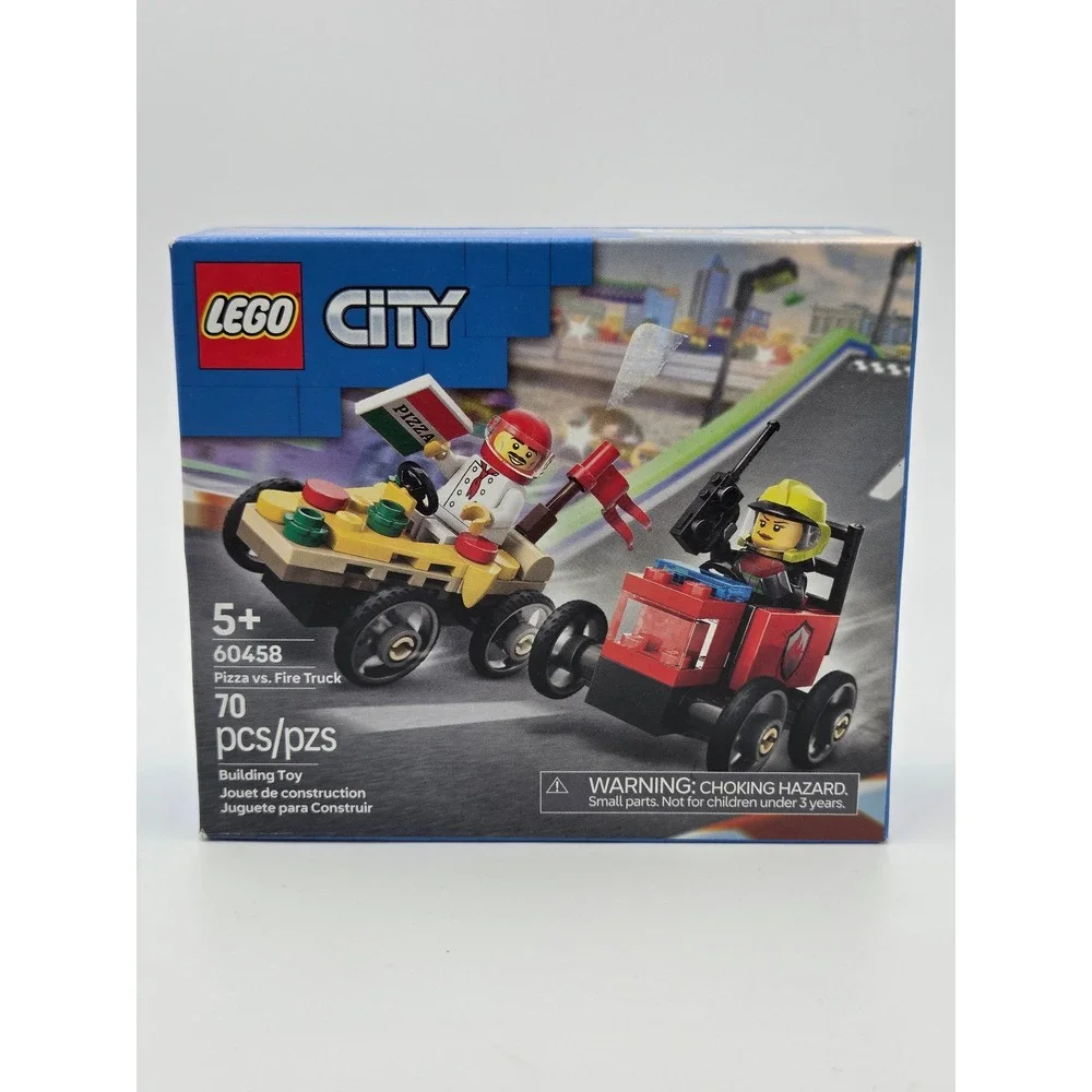 LEGO City Pizza vs. Fire Truck 60458 Building Toy Set 70 Pieces New Sealed